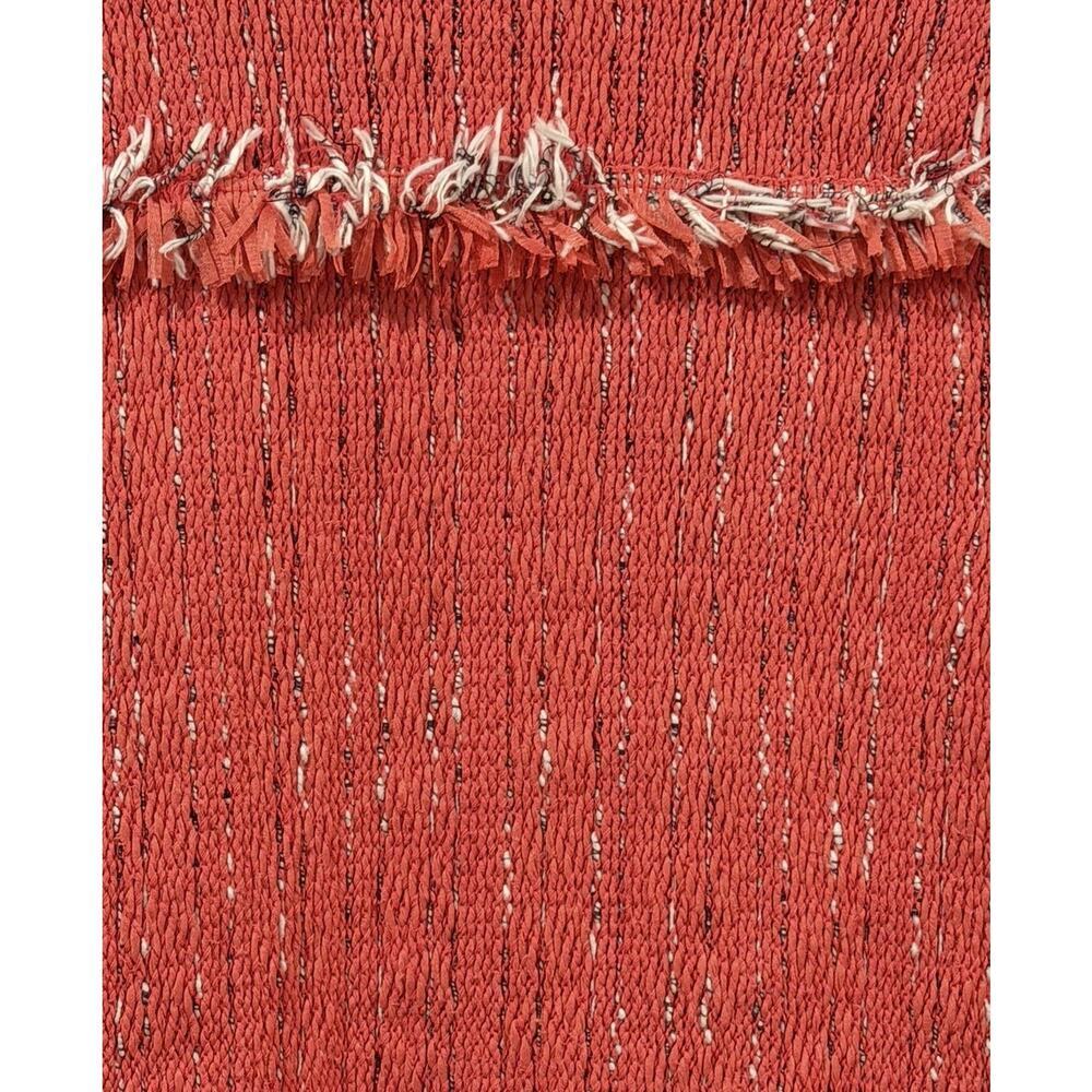 NIC + ZOE Pink Fancy Fringe Open Knit Blazer Women’s Small Tweed-Like - Picture 9 of 15